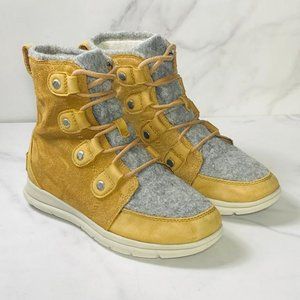 Sorel Explorer Joan Suede Winter Boots Felt Ankle Booties Shoes Women's Size 7